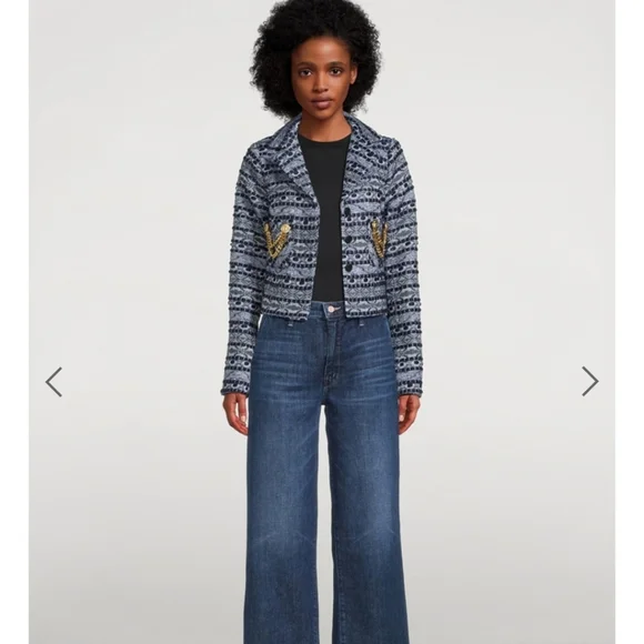 SMYTHE Box Chain Cropped Jacquard Blazer Jacket Tweed $1295 Retail - Picture 7 of 13